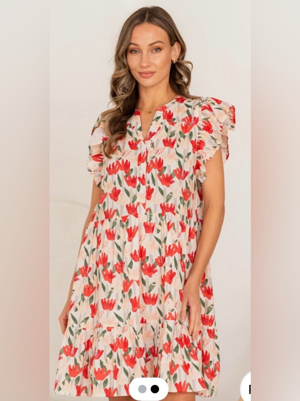 NWT Like Love Brand Floral Ruffled Sleeveless Midi Dress